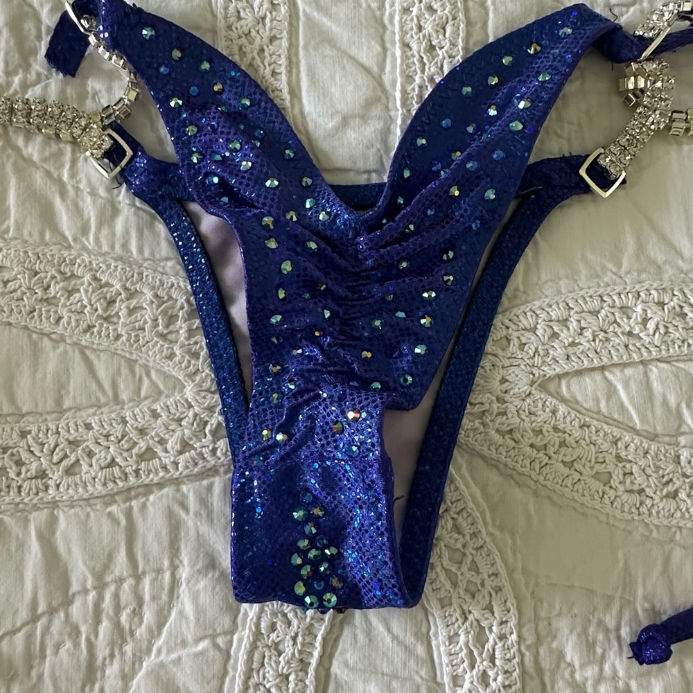 TOXIC ANGEL BIKINI | BLUE RHINESTONE COMPETITION SUIT - Picture 6 of 13